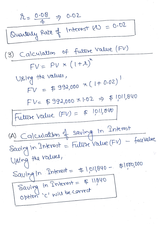 R 0.00 4 → 0.02 Quarterly Rate of interest (8) = 0.02 1 (3) Calculation of fullre value (FV) FVE PU x (1+x) Using the values