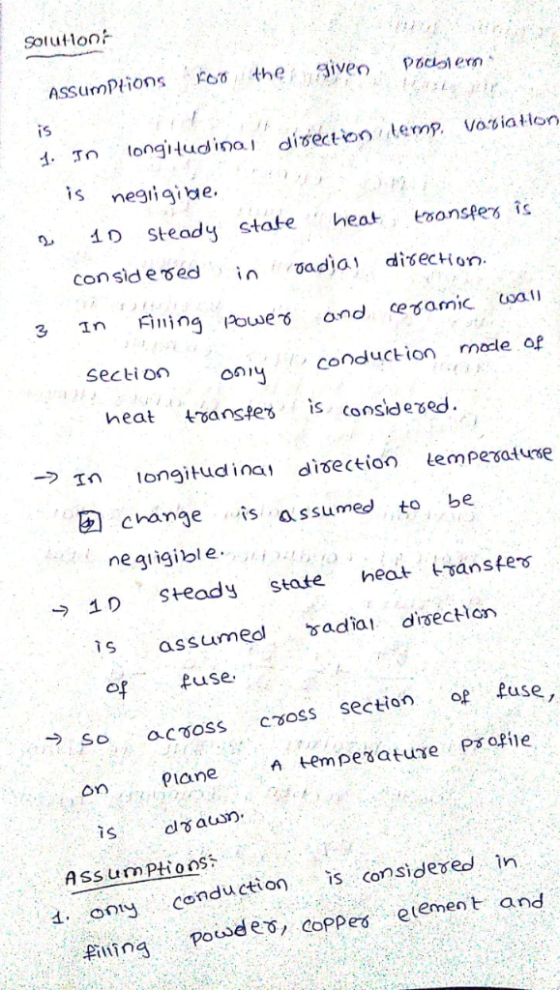 Sotutlon AssumPtionstev Pn is tongitudina. disecto emp Voviation is negigibe. steady state heat sonsfers is consid e sed vada
