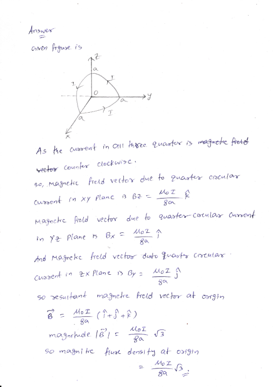 テ i vVarter Counfer clockwise so esultent magnehe freld vector at cgin 8a