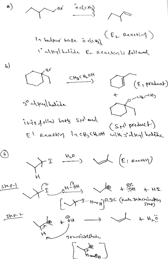 . (Ez Reaction) in balker base od lallyl halide Er Reaction is followed b) BV i cita Hlohy счасн, он a (El product) -ch chy g