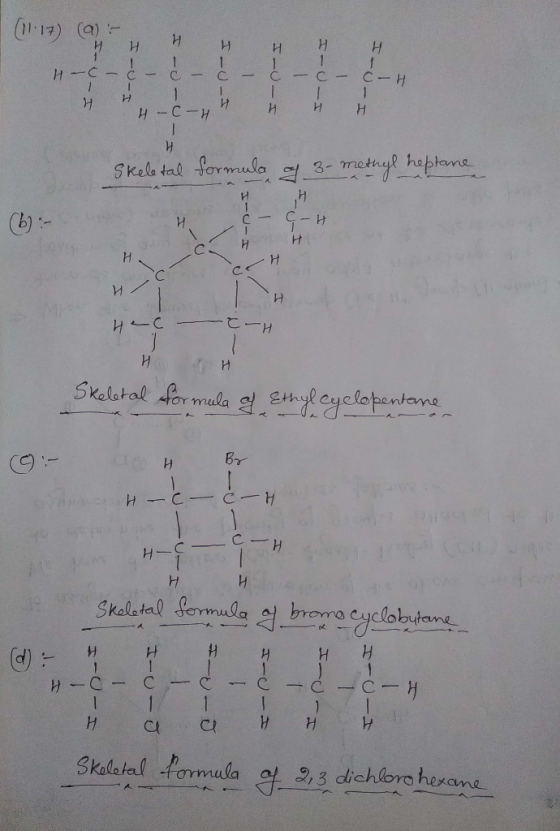 -17) (a) 1 1 -C 1 C- H C C - 1 C-H 1 И И - С -и l и 3-methyl heplome Skele tal formula (b) H и H и И и Skolatal for mala eyle