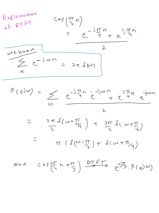 Exp lanatron cos of DTFT weknow Ź e-jwn -n; -jwn jun и 2 17 dlw-T and DTFT, cos