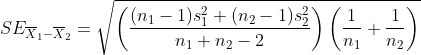 SEY,-12 = ((nı - 1)sî +(n2 - 1)s nu + n2-2