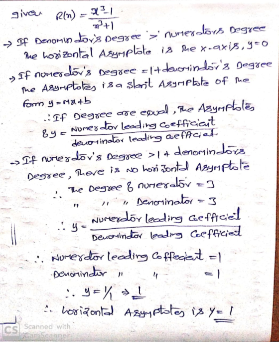 given Rin) - 3171 2+1 >If Denominators Degree > numeydors Degree - The horizontal Asymplate is hex-axis, y=0 os If nomerelo