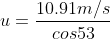 21 = 10.91m)s cos53