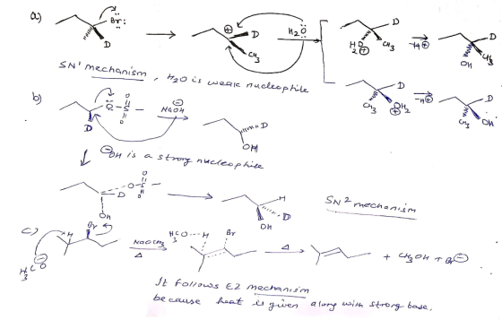 om OD 20 *** SN mechanism H2O is weak nucleophile ^x Me NaOH VAD Du OH a strong nucleophile Bom is a strong nucleophile °* -