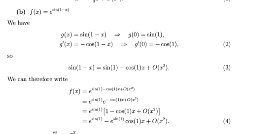 3 (b) f(1) = esin(1-1) We have → g(x) = sin(1 - 0) g(x) = – cos(1 – x) → (0= sin(1), s(0) = – cos(1), SO sin(1 - 1) = sin(1