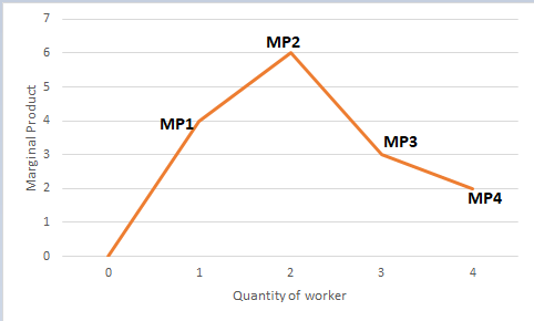 MP2 Marginal Product MP3 MP4 Quantity of worker