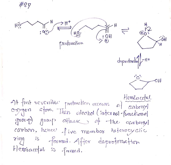 #27 H HO H H IL HO: OH -OH protonation deprotected f- ** OH protowaliona secours al een beny) Hemiacetal At first reversible