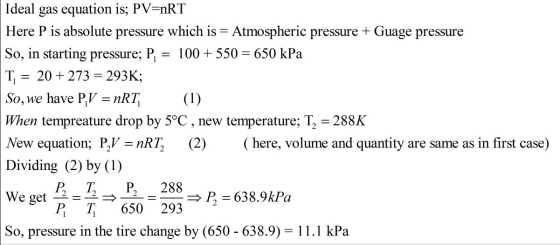 Ideal gas equation is; PV=nRT Here P is absolute pressure which is = Atmospheric pressure + Guage pressure So, in starting pr