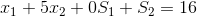 11 + 5.02 +0S1 + S2 = 16