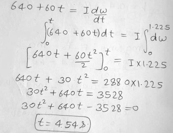 640 +60t - Idw dt 40 +60 t)dt 1.225 Ildw S640 [6404 504) Sow 640t + 60 t²nt IX1-225 640t + 30 t² = 288 0X1-225 30+2 +6407 = 3