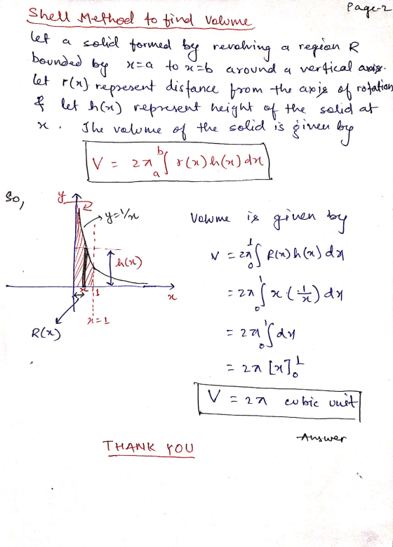Shell Method to find Volume r. Page 2 let a solid formed by revolving a region R bounded by na to x=b around a vertical assis