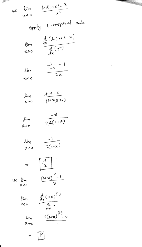 ca lim eneral x X+0 Apply - Hospital ente (ln(14x)= ) lim 41 o - dim 2x o lim ヤーイーメ Xo (1+)(2x) dim xro - 2+(1+2 lim 2(1+2)
