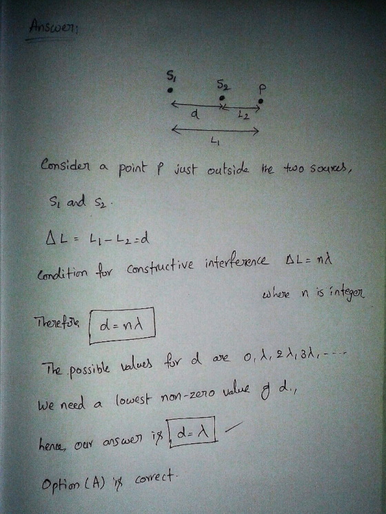 SLO 27 그 Considen a point f just outsida te too sosuex Corv lition.por Constructive interference AL_n.k where n isinfege lve