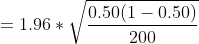 10.50(1 -0.50) = 1.96 * 1 200