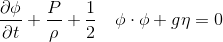 δώ Ρ 1 Οι ++5 φ· φ + gη = 0