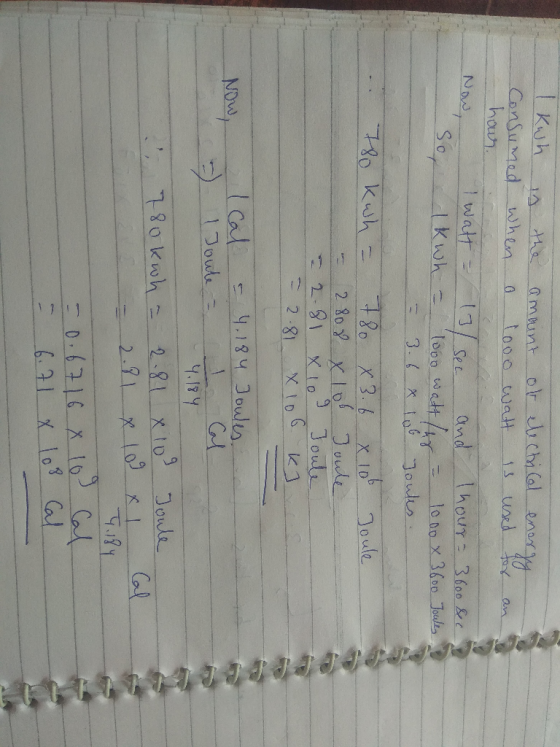 I kwh is the Consumed when amount of electrical energy a 1000 watt 13 used for hour. an Now I watt 13 sec and hour - 3600&ca