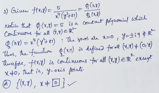 2) Ginew fluit) = 5 x4 (7781) 8 (1,3) Notice that 8(x,8) = 5 is a constant polynomial which Continuous for all (8,4) ER (^4)