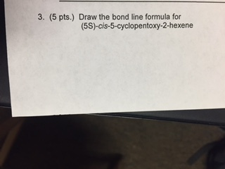 Draw the bond line formula for (5S)-cis-5-cyclopen