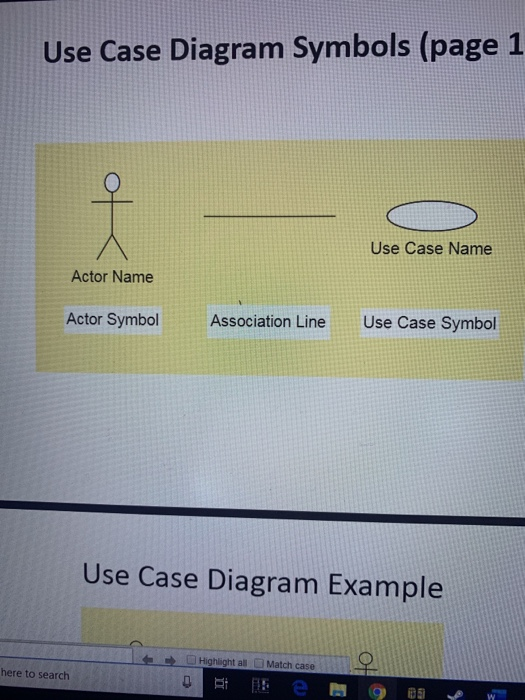 Use Case Diagram Symbols (page 1 Use Case Name Actor Name Actor Symbol Association Line Use Case Symbol Use Case Diagram Exam