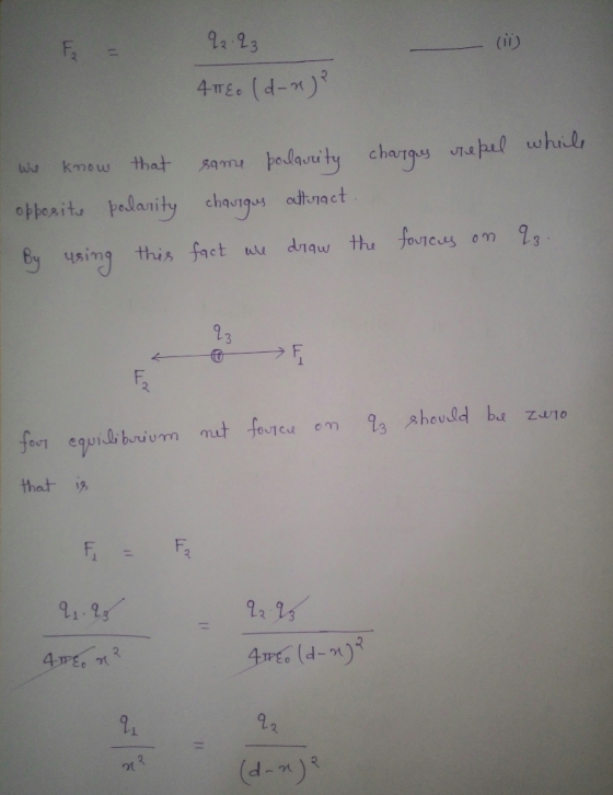 E F = 22 23 4TTEO (d-n)? . We know that same polarity charges repel while opposite polarity chargus atturact. By using this f
