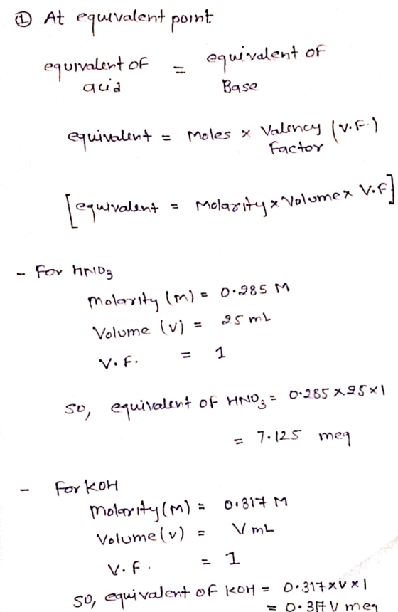 @ At equivalent point equivalent of equivalent of acia Base equivalent = Moles & Valency (v.f.) factor ivalent = Molarity & V