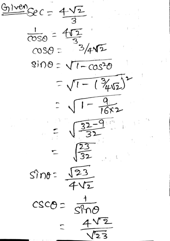 Given Sec= 452 3 COSO 42 OSO - 33/482 3 sino-coso VT-723 . 1682 32-91 32 sino- 23 4VE + Sino CSCO- 4N2 123