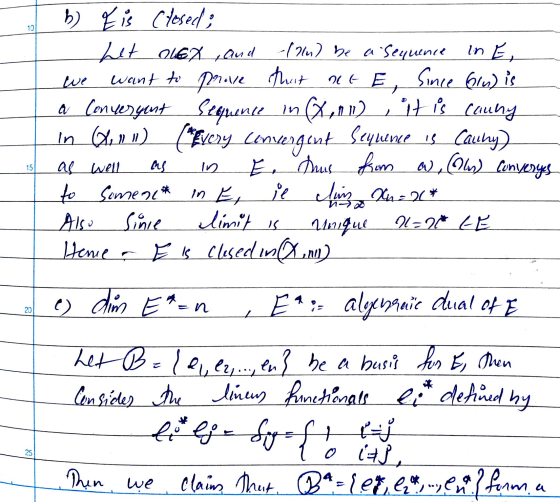 10 we b) Eis closed; het nuEx , and -(2n) be a Sequence in E, want to prove that not E, Since Olu) is a convergent Sequence i