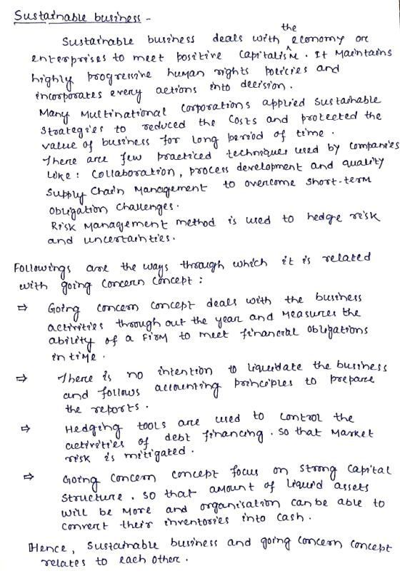the Sustainable business - S sustainable business deals with economy ore enterpres es to meet positive Capitalism It Maintain