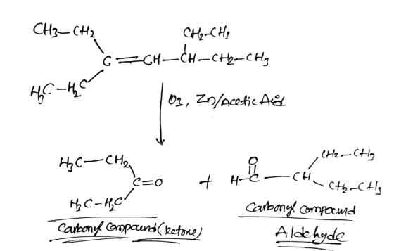 CH3-CH2 C, H, G =CH-CH-CHy a CHE HC the 03, Zn/acetic to HC-CH₂ CH2Cto czo tale che h C-HC -cth-CH₂ Carbonyl Compound Aldehy