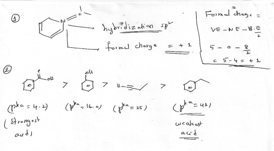 Formal charge VE-NE-B.E - hybridization sp² formal charge = + 1 1 5-o-8 = 5-4 = + 1 (pka = 4.2) (pka - 16.0) (pka = 25) Cpka