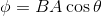 \phi = BA \cos \theta