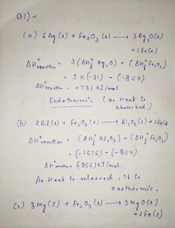 01)- (a) Ca) feso2 ) 3 49,0a) 2 FeCa 3 (O20) 3(00) - CA) 3 x (-31) eaetten C-824) 731 KJ/me raetten Endo therm a Heat abotor