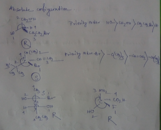 Absolute configuration 2 CHgol Priority ander Howychon! CA Lagun H 1 40 Ch Clyder 1 Ch (13) a priority andur-Bory - (1) 3 - c