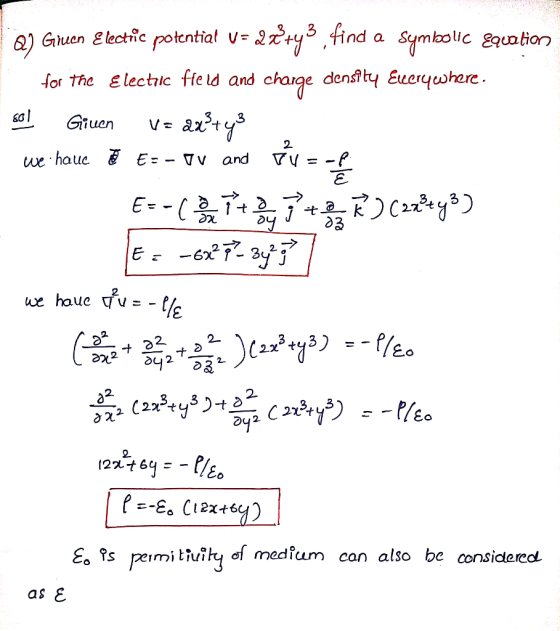 з find a S1mbolic &union for The Electric edeny Eueruohere る 2. 3,,3 Eo spemi tiuitj sf medfum can also be considereol as
