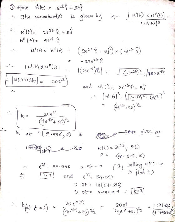 Here Milt) e227 +52 The cuivatwielk) is given by K- MIC) NO IMI+) 13 sellt)= 2e2? Â + 51 M (t) = 4e22 M (t) Milt) 2 *Y ( 2e