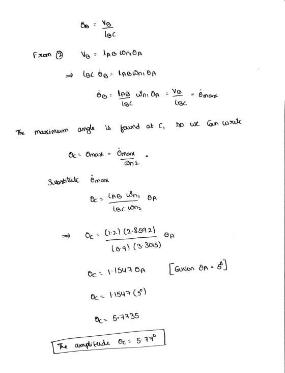 do = VB loc from @ Vo LAB Con, OA LBC B = lA BWnio A oo LAB whi OA = ve Loc ömase IBC so we can write The maximum is found at