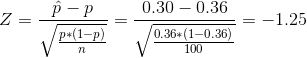 2-p-p Polt=p) 0.30 – 0.361 0.360(1-0.36) = -1.2 == 0.36*(1-0.36) -1.25 p*(1- 100