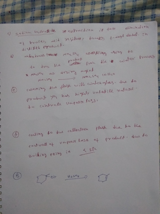 product sediam hay or al des entraction is for eliminaron of braces acid residuos y proves t-amyl alcohol in distilled produc