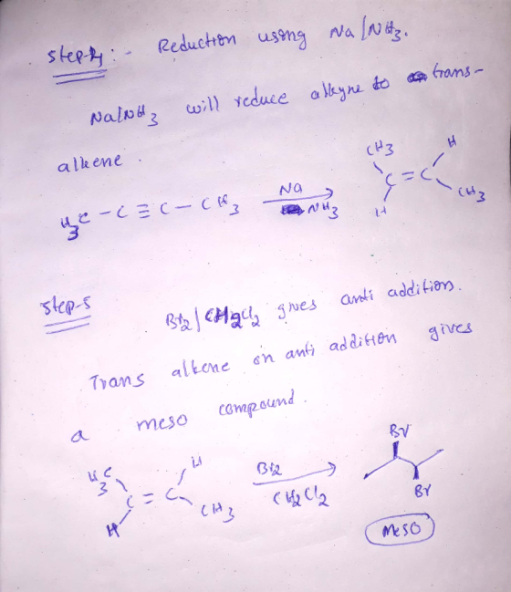 stept - Reduction using na (Nitz. trans- alleyne to will reduce Nant (H3 allene . Na -i=c-Cl 3 it in steps addition. arti giv