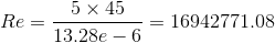Re 5 x 45 13.28e - 6 16942771.08