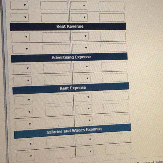 Rent Revenue Advertising Expense Rent Expense Salaries and Wages Expense n nf lohn