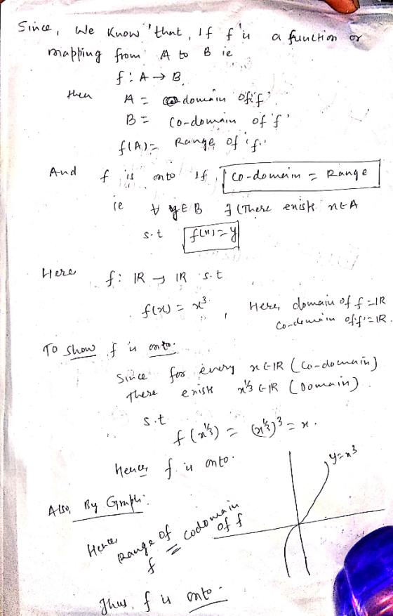 Sinca, We Know thnt , 1f fu mabliug frou Ab funition B ie f A dow o Bこ Co-domaoff f(A)ニ Range ef g A-nd to Co-domun- Ran