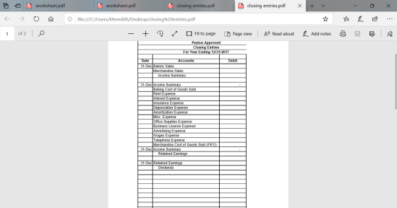 a worksheet.pdf PO worksheet.pdf Po closing entries.pdf closing entries.pdf x + - x file:///C:/Users/Meredith/Desktop/closing