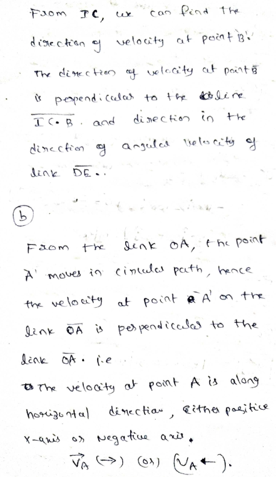 From TC, we can find the direction of velocity at point is! The direction of velocity at point 5 is perpendiculas to the toli