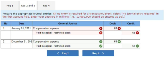 Reg 1 Reg 2 and 3 Reg 4 Prepare the appropriate journal entries. (If no entry is required for a transaction/event, select No