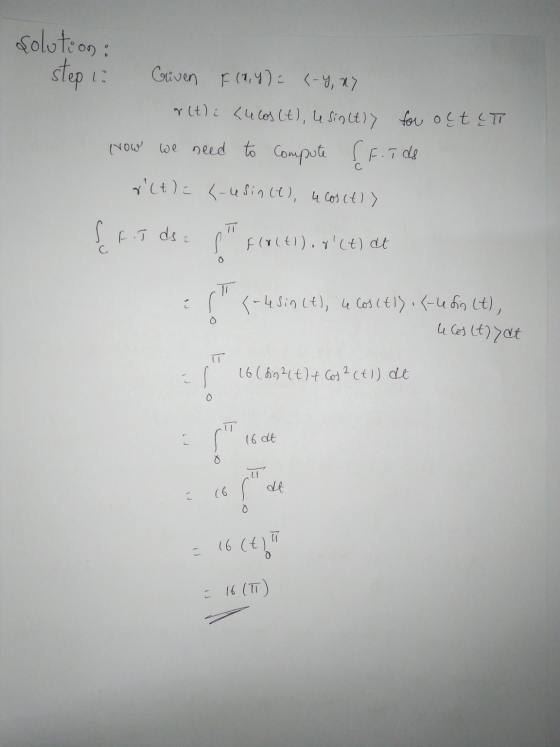 solution: step i? Given F (AY)= (-4, ay rithi Lulos (t), e sinctly for oęt ET How we need to compote fF.Tds y (the <-usin(t),