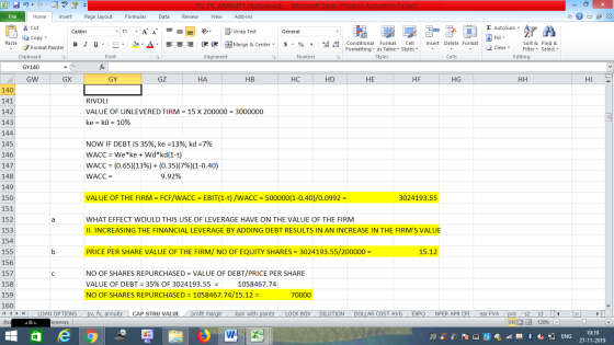 PV, FV, ANNUITY (Autosaved) - Microsoft Excel (Product Activation Failed) Review View Add-Ins File Home Insert Page Layout Fo