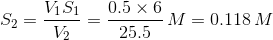 V1 S 0.5 x 6, 1225.5 = M = 0.118 M